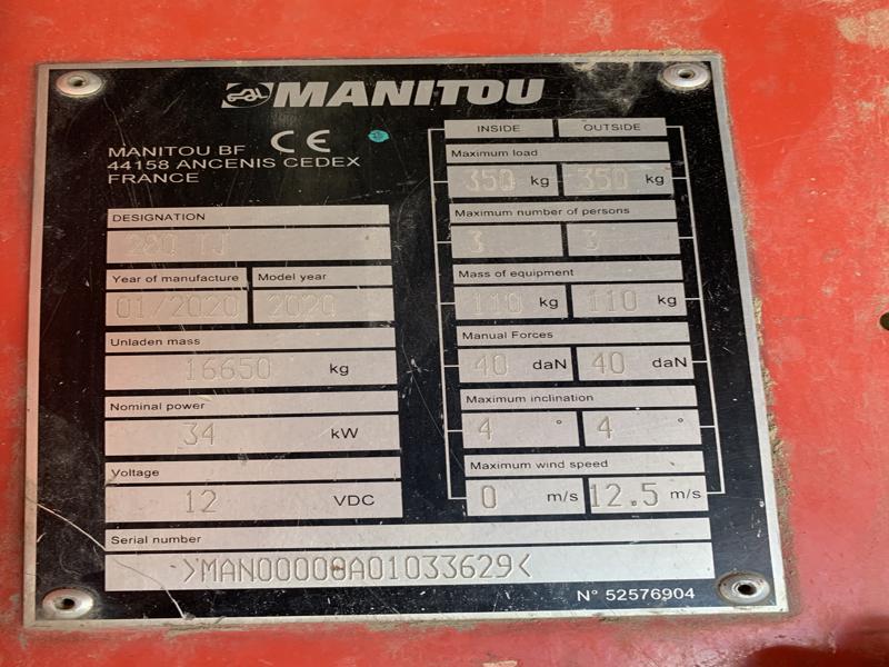 Manlift 02 Manitou 280 TJ-X (2020) 240 kg