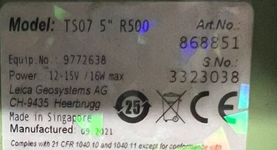 TOTAL STATION 11 Leica TS07 5' R500
